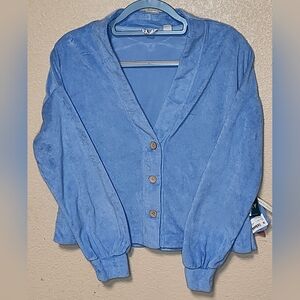 Roxy Women's Blue Button-Up Sweater Size S